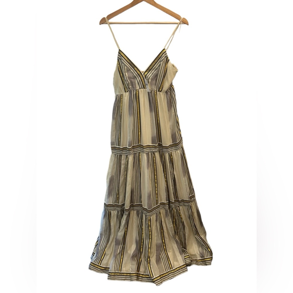 NWT Banana Republic Zephyr Cotton Metalli Stripe Cami Maxi Dress, Size S Tall - Picture 3 of 7